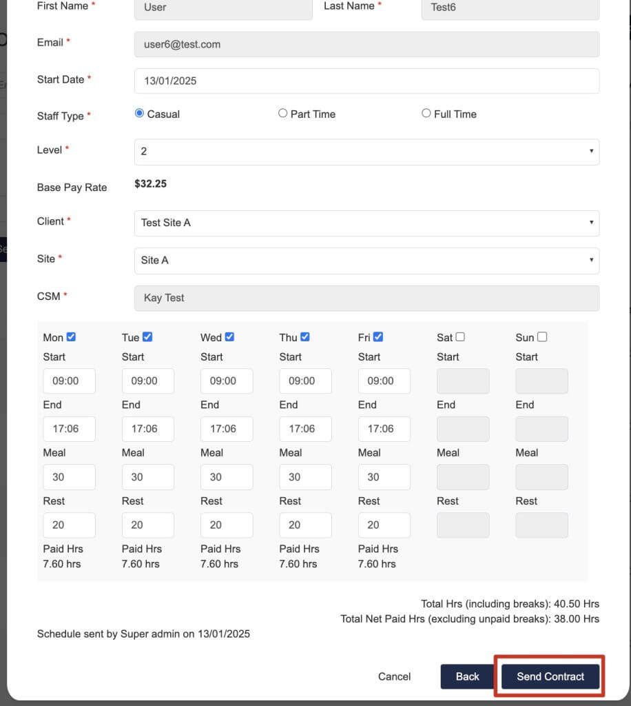 13. HR send Contract