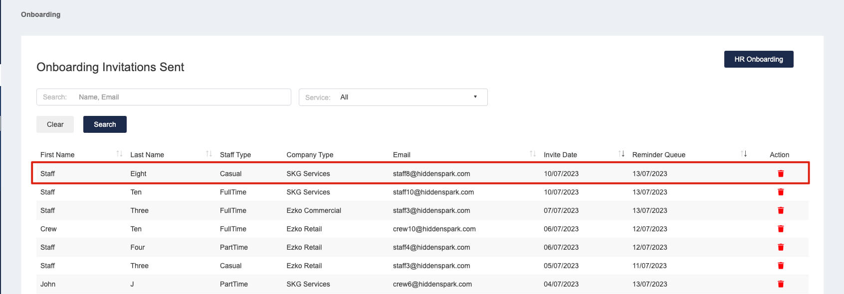HR Onboarding Admin Guide | SKG Cleaning Services