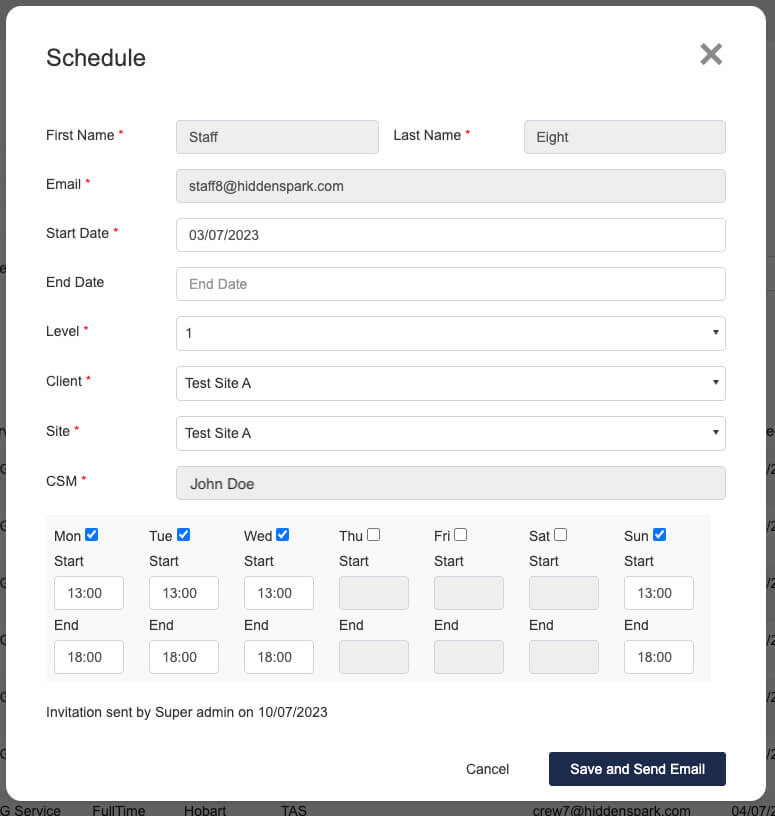 Schedule Details
