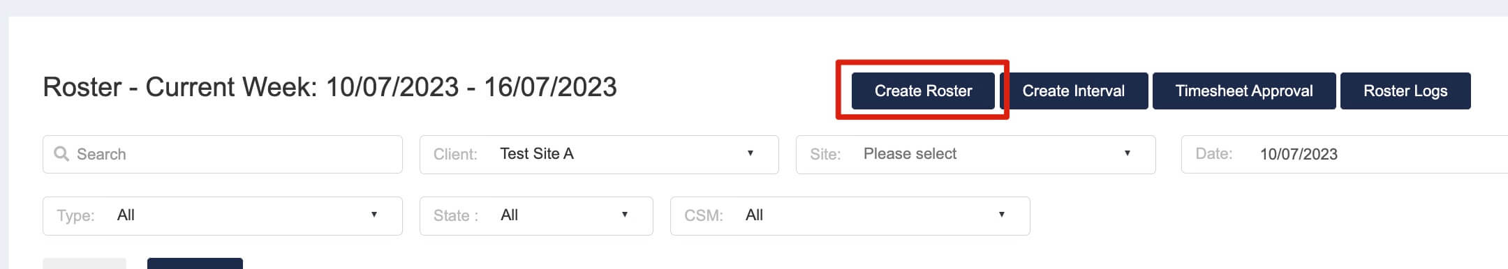 Click Create Roster