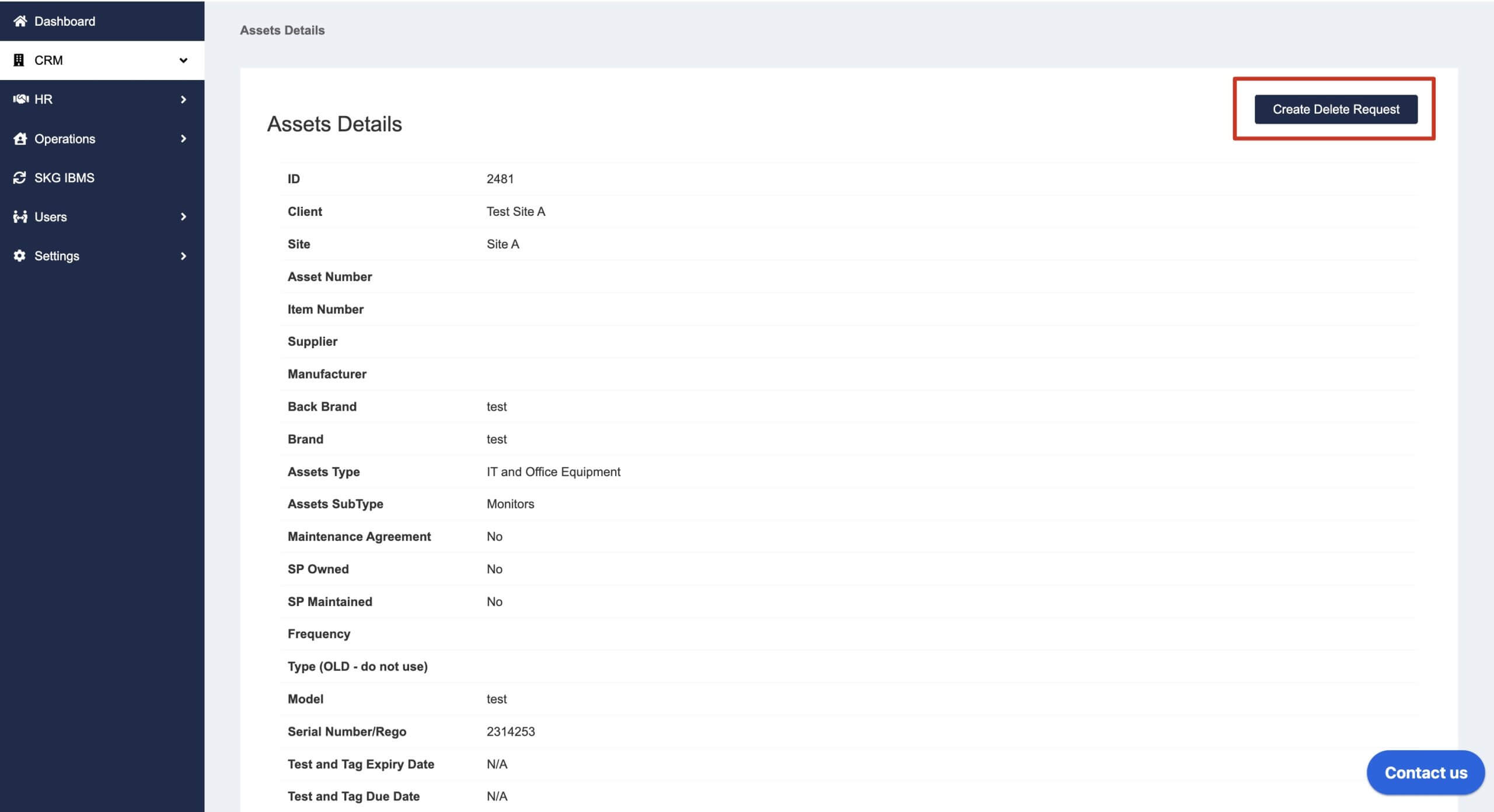 4. Delete request