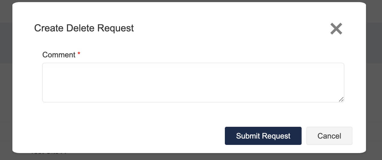 5. Delete request comment