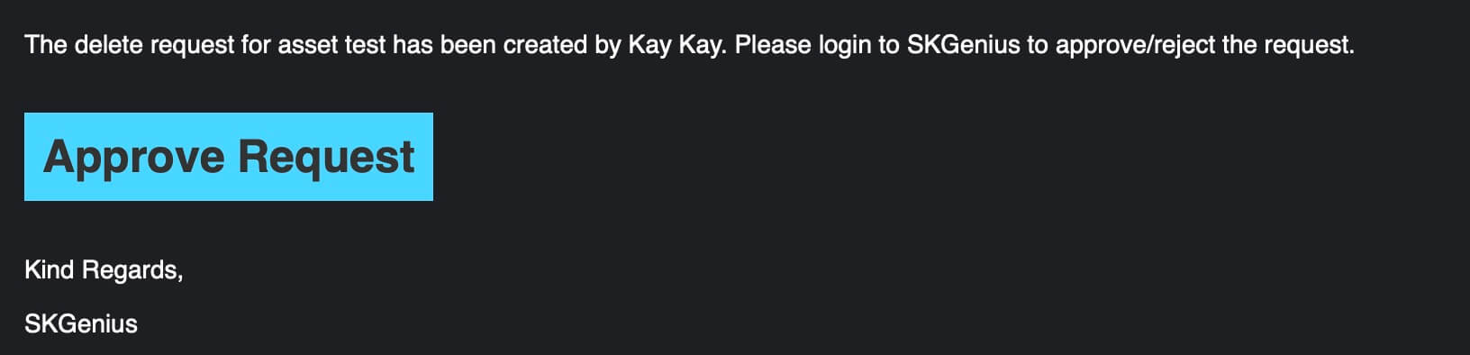 7. Delete request email