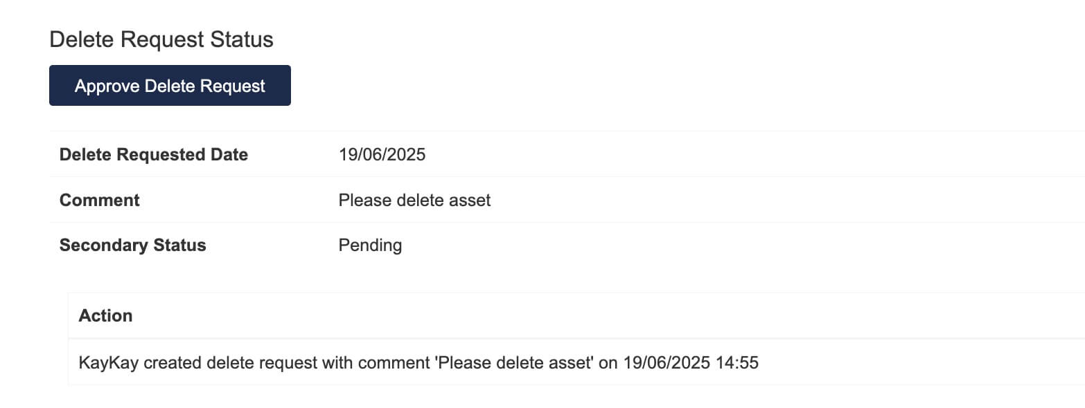 8. Delete request details