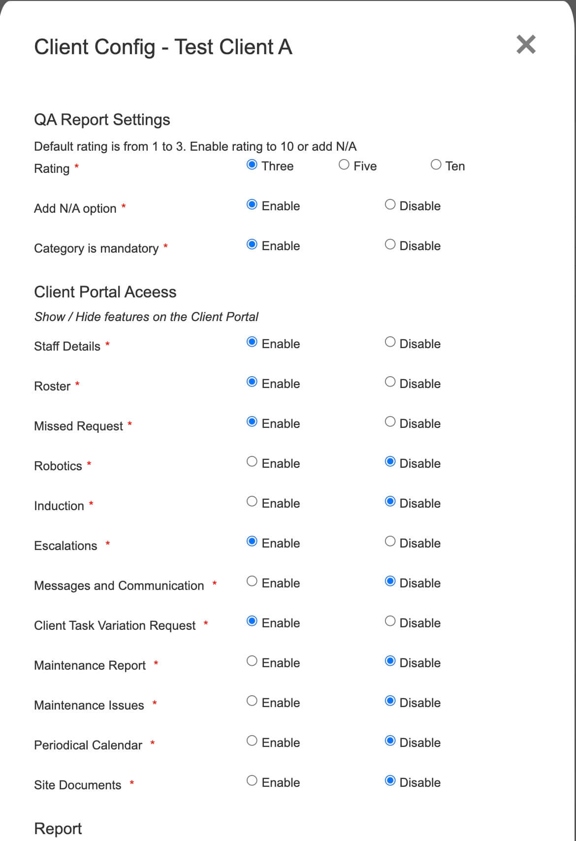 start up client config