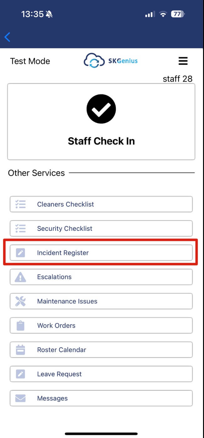 incident register