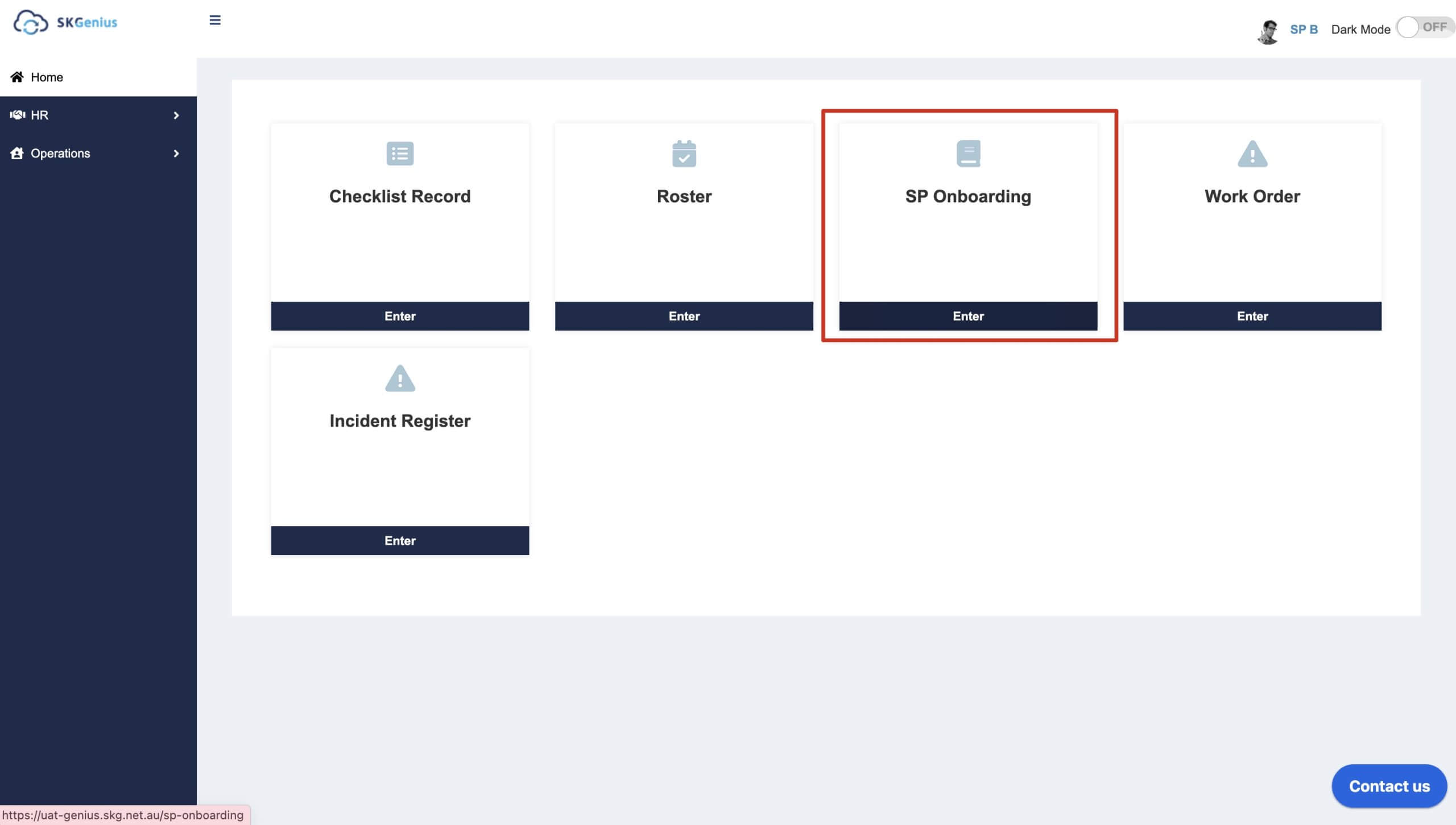 4. login as SP