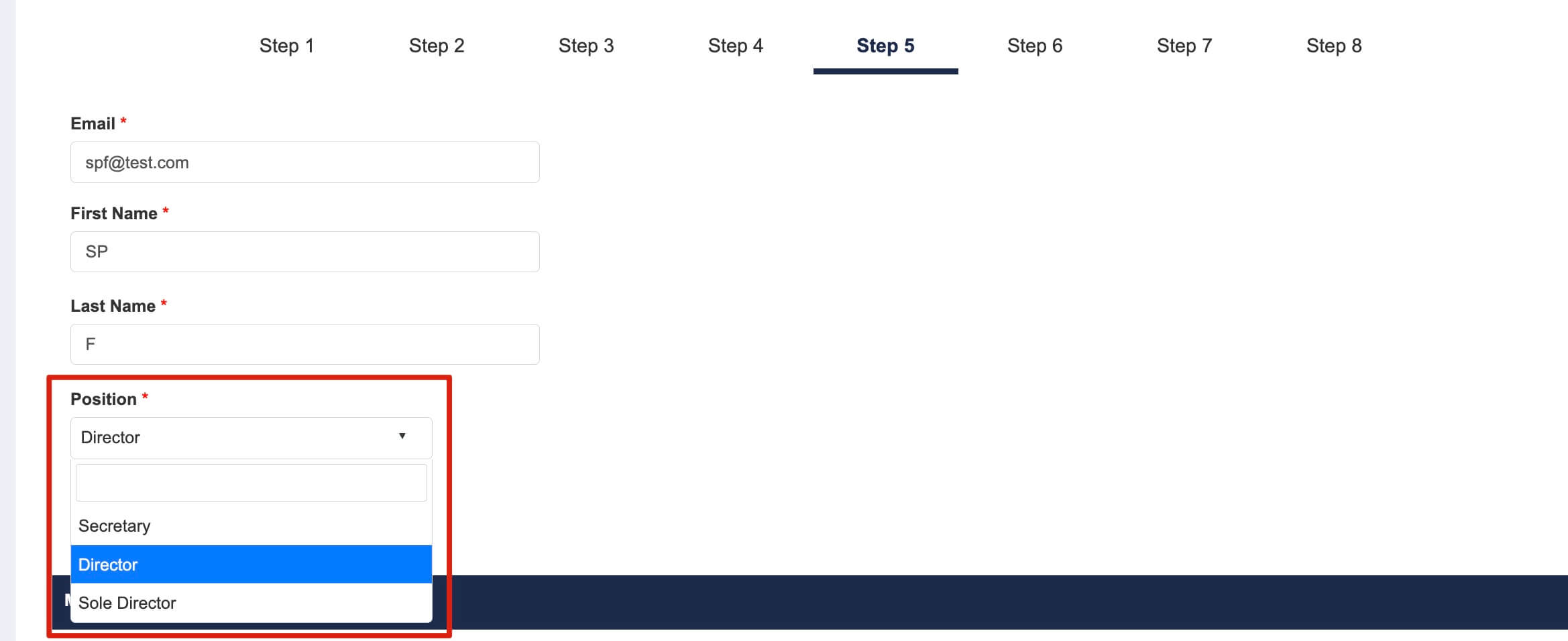 Step 5 Position